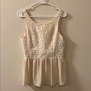 Cream embroidered top